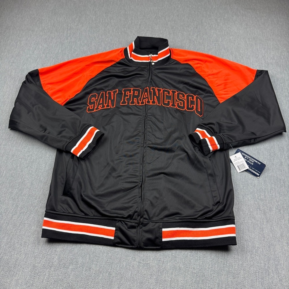 San Francisco Giants Jacket Men Large Black Renegade Mlb Baseball Track Coat NWT